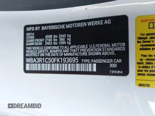 2015 BMW 4 Series 435i z VIN WBA3R1C50FK193695, wystawiony jako IAAI lot #41378141 z przebiegiem 173 474 mil mil oraz . Historia ofert i sprzedaży dostępna na DreamBid. Obrazek 9.