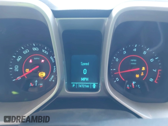 2014 Chevrolet Camaro LT with VIN 2G1FB1E36E9254413, listed as a IAAI auction lot 42085632 with 74,721 mi miles. Bid and sale history available at carsss.com. Image 7.