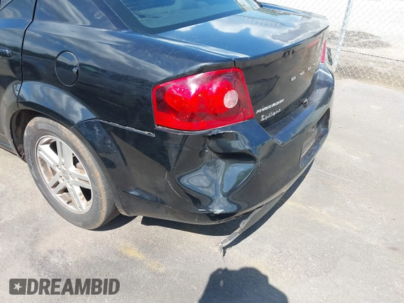 2013 Dodge Avenger SXT with VIN 1C3CDZCB0DN548161, listed as a IAAI auction lot 42780346 with 117,493 mi miles and . Bid and sale history available at DreamBid. Image 13.