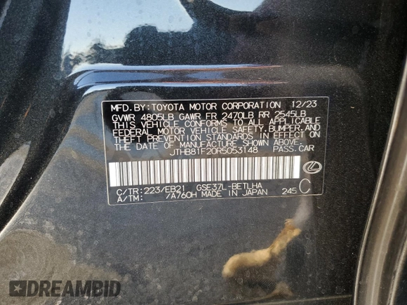 2024 Lexus IS 300 F Sport z VIN JTHB81F20R5053148, wystawiony jako Copart lot #78015814 z przebiegiem 4 472 mil mil oraz Czysty tytuł • Clean title. Historia ofert i sprzedaży dostępna na DreamBid. Obrazek 12.
