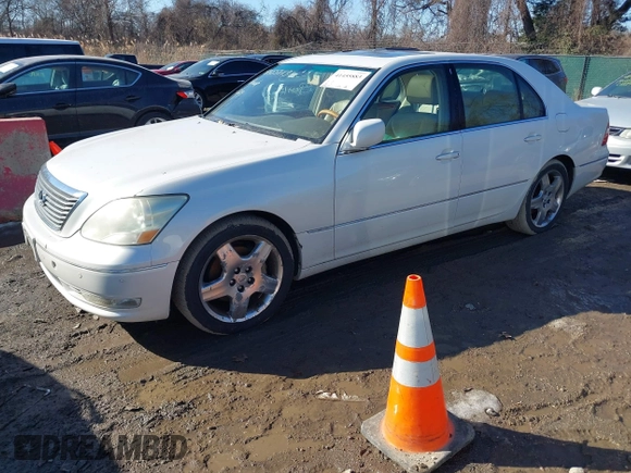 2005 Lexus LS 430 z VIN JTHBN36F855003387, wystawiony jako IAAI lot #41455883 z przebiegiem 279 683 mil mil oraz . Historia ofert i sprzedaży dostępna na DreamBid. Obrazek 2.
