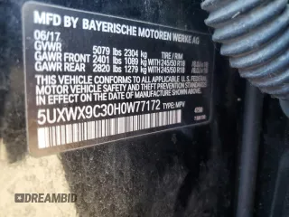 2017 BMW X3 xDrive28i with VIN 5UXWX9C30H0W77172, listed as a Copart auction lot 47503835 with 142,340 mi miles and Clean Title. Bid and sale history available at DreamBid. Image 13.