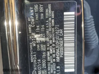 2015 Hyundai Genesis 3.8L with VIN KMHGN4JE0FU018271, listed as a Copart auction lot 42048535 with 92,760 mi miles and Salvage Title. Bid and sale history available at carsss.com. Image 13.