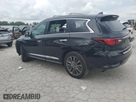 2019 Infiniti QX60 Luxe with VIN 5N1DL0MM2KC510398, listed as a Copart auction lot 60469365 with 130,117 mi miles and Salvage title. Bid and sale history available at DreamBid. Image 2.