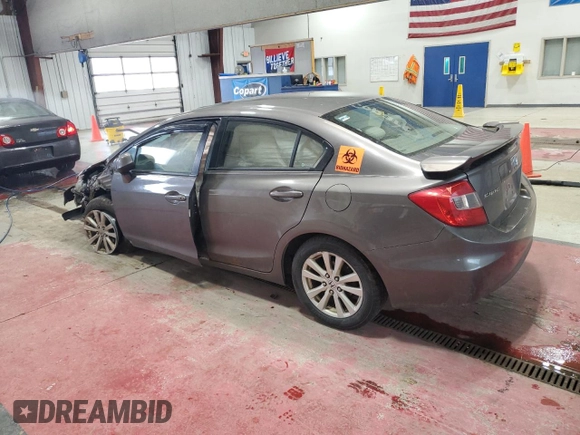 2012 Honda Civic EX with VIN 19XFB2F80CE320346, listed as a Copart auction lot 53514955 with Not Provided miles and Salvage Title. Bid and sale history available at DreamBid. Image 2.