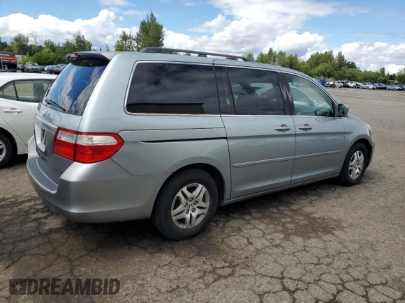 2006 Honda Odyssey EX-L z VIN 5FNRL38796B104224, wystawiony jako Copart lot #59049985 z przebiegiem 161 476 mil mil oraz Czysty tytuł • Clean title. Historia ofert i sprzedaży dostępna na DreamBid. Obrazek 3.