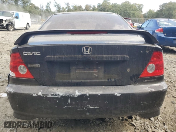 2005 Honda Civic EX with VIN 1HGEM21995L023996, listed as a Copart auction lot 75929274 with 150,577 mi miles and Salvage Title. Bid and sale history available at carsss.com. Image 6.