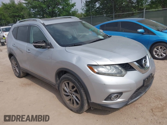 2015 Nissan Rogue SL with VIN 5N1AT2MT2FC875854, listed as a IAAI auction lot 41921295 with 44,055 mi miles. Bid and sale history available at carsss.com. Image 1.