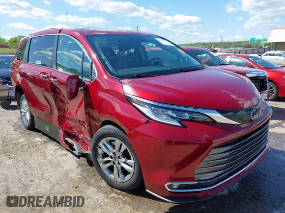 2021 Toyota Sienna Limited z VIN 5TDZRKEC0MS038956, wystawiony jako IAAI lot #42111556 z przebiegiem 47 647 mil mil oraz . Historia ofert i sprzedaży dostępna na DreamBid. Obrazek 1.