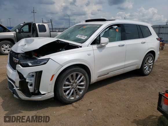 2021 Cadillac XT6 Premium Luxury with VIN 1GYKPCRS5MZ167010, listed as a Copart auction lot 63780174 with 0 mi miles and Salvage Title. Bid and sale history available at carsss.com. Image 1.