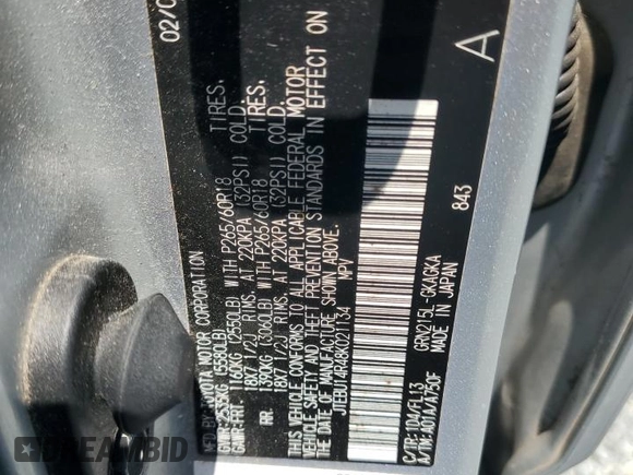 2008 Toyota 4Runner SR5 с VIN JTEBU14R48K021134, выставлен на аукционе Copart как лот 55292725 с пробегом 175 111 миль миль и Списание • Salvage title. История ставок и продаж доступна на DreamBid. Изображение 12.