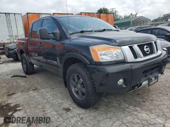 2015 Nissan Titan Pro-4X with VIN 1N6BA0EC1FN507894, listed as a Copart auction lot 65784274 with 147,576 mi miles and Salvage title. Bid and sale history available at DreamBid. Image 4.