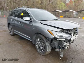 2019 Infiniti QX60 PURE with VIN 5N1DL0MM3KC503069, listed as a IAAI auction lot 41962834 with 131,568 mi miles. Bid and sale history available at carsss.com. Image 1.