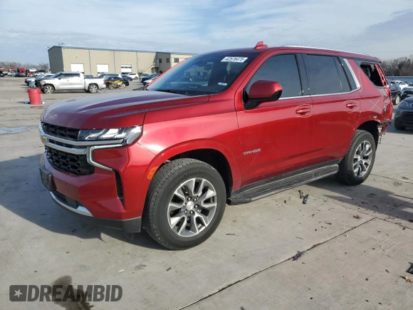 2021 Chevrolet Tahoe LS z VIN 1GNSCMKD6MR423990, wystawiony jako Copart lot #42576475 z przebiegiem 44 908 mil mil oraz Czysty tytuł • Clean title. Historia ofert i sprzedaży dostępna na DreamBid. Obrazek 1.