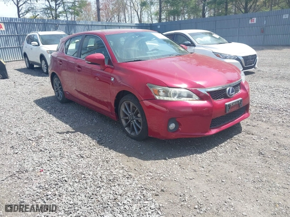 2012 Lexus CT 200h with VIN JTHKD5BH0C2080386, listed as a IAAI auction lot 42127670 with 153,019 mi miles. Bid and sale history available at carsss.com. Image 1.