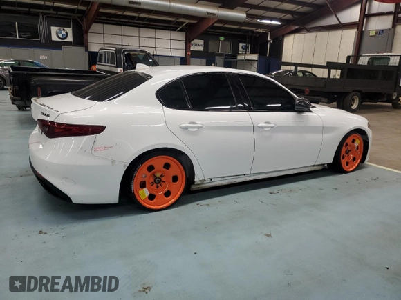 2019 Alfa Romeo Giulia Ti Sport with VIN ZARFANBN7K7600768, listed as a Copart auction lot 73277804 with 120,017 mi miles and Salvage Title. Bid and sale history available at carsss.com. Image 3.