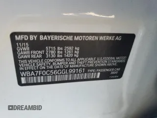 2016 BMW 7 Series 750i with VIN WBA7F0C56GGL99161, listed as a Copart auction lot 87652655 with 97,805 mi miles and Salvage Title. Bid and sale history available at carsss.com. Image 13.