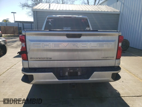 2021 Chevrolet Silverado 1500 Custom with VIN 1GCRWBEK0MZ188967, listed as a Copart auction lot 87637995 with 104,744 mi miles and Salvage Title. Bid and sale history available at DreamBid. Image 6.