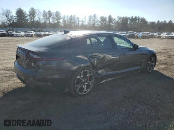 2019 Kia Stinger GT1 with VIN KNAE45LC2K6062459, listed as a Copart auction lot 85746864 with 113,895 mi miles and Salvage Title. Bid and sale history available at DreamBid. Image 3.