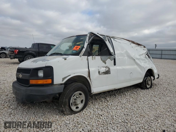 2008 Chevrolet Express Cargo Van with VIN 1GCGG25C881138805, listed as a Copart auction lot 46987615 with 0 mi miles and Non Repairable. Bid and sale history available at carsss.com. Image 1.