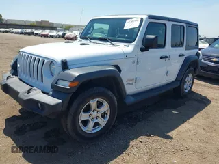 2018 Jeep Wrangler Unlimited Sport with VIN 1C4HJXDG4JW319142, listed as a IAAI auction lot 42702550 with 72,023 mi miles and . Bid and sale history available at DreamBid. Image 2.