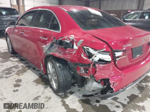2019 Mercedes-Benz A 220 with VIN WDD3G4FB7KW023239, listed as a IAAI auction lot 41485467 with 52,396 mi miles and . Bid and sale history available at DreamBid. Image 6.