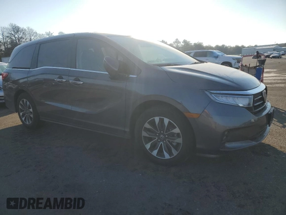 2024 Honda Odyssey EX-L with VIN 5FNRL6H62RB049354, listed as a Copart auction lot 88911795 with 2,553 mi miles and Salvage Title. Bid and sale history available at DreamBid. Image 4.