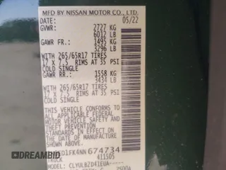2022 Nissan Frontier SV with VIN 1N6ED1FK4NN674734, listed as a Copart auction lot 73233834 with 19,829 mi miles and Salvage Title. Bid and sale history available at carsss.com. Image 15.