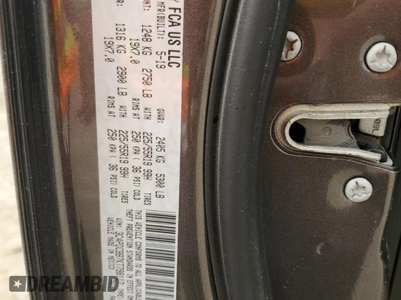 2019 Dodge Journey SE with VIN 3C4PDCBB7KT798117, listed as a Copart auction lot 49695745 with Not Provided miles and Salvage Title. Bid and sale history available at DreamBid. Image 14.