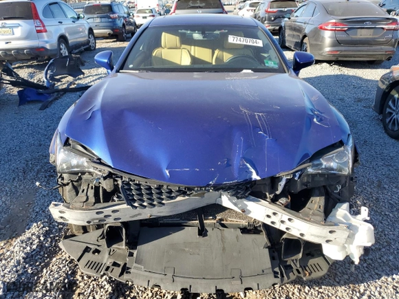 2015 Lexus RC 350 with VIN JTHSE5BC7F5000165, listed as a Copart auction lot 77470704 with 126,525 mi miles and Salvage Title. Bid and sale history available at carsss.com. Image 5.