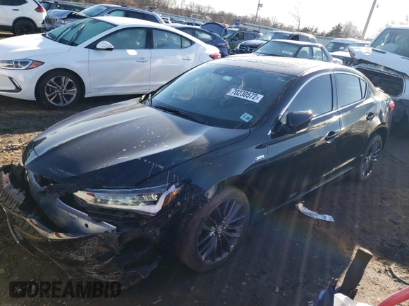 2021 Acura ILX w/Premium/A-SPEC Package with VIN 19UDE2F8XMA004182, listed as a Copart auction lot 70230572 with 20,723 mi miles. Bid and sale history available at carsss.com. Image 1.