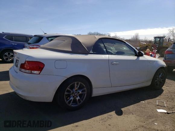 2009 BMW 1 Series 128i with VIN WBAUN13589VH81608, listed as a Copart auction lot 47283005 with 65,158 mi miles and Salvage Title. Bid and sale history available at carsss.com. Image 3.