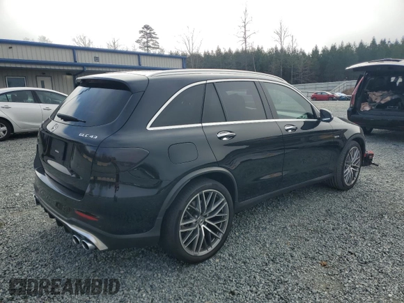 2020 Mercedes-Benz GLC with VIN W1N0G6EB8LF823021, listed as a Copart auction lot 43723525 with 56,069 mi miles and Salvage Title. Bid and sale history available at carsss.com. Image 3.