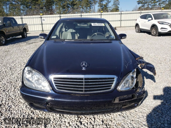 2002 Mercedes-Benz S-Class 4.3L with VIN WDBNG70J92A269984, listed as a Copart auction lot 46418465 with 0 mi miles and Salvage Title. Bid and sale history available at carsss.com. Image 5.