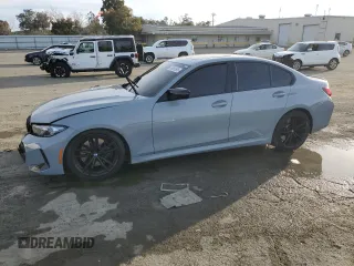 2024 BMW 3 Series M340i with VIN 3MW49FS09R8E32108, listed as a Copart auction lot 45897695 with 21,076 mi miles and Salvage Title. Bid and sale history available at carsss.com. Image 1.