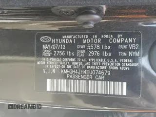 2014 Hyundai Equus Signature z VIN KMHGH4JH4EU074679, wystawiony jako Copart lot #56581505 z przebiegiem 118 846 mil mil oraz Szkoda całkowita • Salvage title. Historia ofert i sprzedaży dostępna na DreamBid. Obrazek 12.