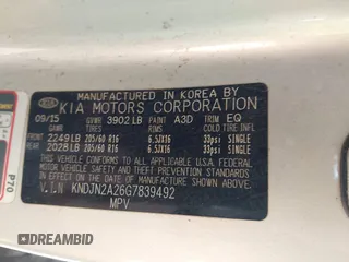 2016 Kia Soul z VIN KNDJN2A26G7839492, wystawiony jako IAAI lot #42211779 z przebiegiem 179 190 mil mil oraz . Historia ofert i sprzedaży dostępna na DreamBid. Obrazek 9.