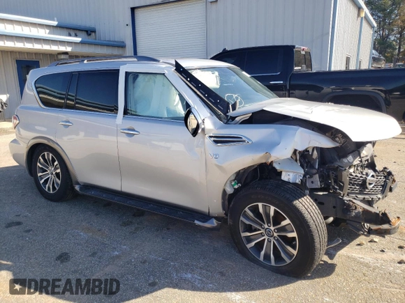 2020 Nissan Armada SV with VIN JN8AY2ND3LX017458, listed as a Copart auction lot 89367025 with 114,191 mi miles and Salvage Title. Bid and sale history available at carsss.com. Image 4.