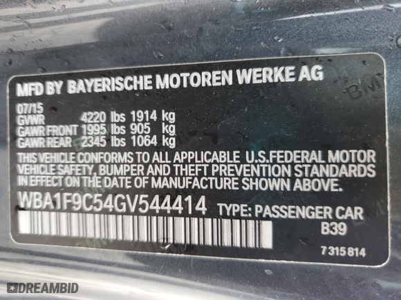 2016 BMW 2 Series 228i with VIN WBA1F9C54GV544414, listed as a Copart auction lot 49633265 with 88,985 mi miles and Salvage Title. Bid and sale history available at carsss.com. Image 12.