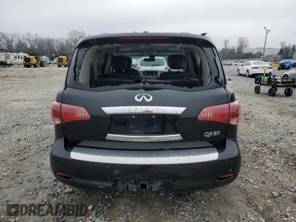 2015 Infiniti QX80 with VIN JN8AZ2NF3F9574006, listed as a Copart auction lot 46035175 with 184,830 mi miles and Salvage Title. Bid and sale history available at carsss.com. Image 6.