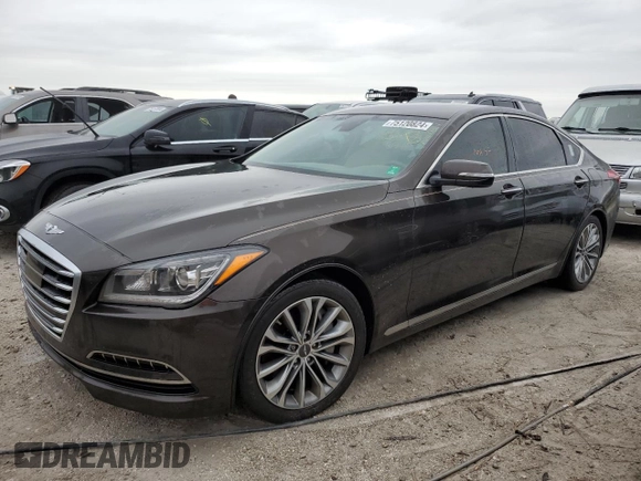 2017 Genesis G80 3.8L with VIN KMHGN4JE2HU177957, listed as a Copart auction lot 75120824 with 0 mi miles and Salvage Title. Bid and sale history available at carsss.com. Image 1.