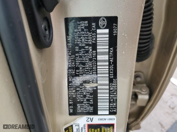 2011 Toyota Avalon with VIN 4T1BK3DB5BU373168, listed as a Copart auction lot 48050855 with 165,910 mi miles and Non Repairable. Bid and sale history available at carsss.com. Image 13.