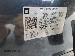 2019 GMC Acadia Denali with VIN 1GKKNXLS1KZ134793, listed as a Copart auction lot 59439115 with 58,427 mi miles and Salvage title. Bid and sale history available at DreamBid. Image 12.