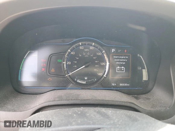 2019 Hyundai Ioniq Blue with VIN KMHC65LC0KU134755, listed as a Copart auction lot 53898845 with 86,930 mi miles and Salvage Title. Bid and sale history available at DreamBid. Image 9.