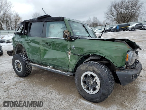 2023 Ford Bronco с VIN 1FMEE5DP7PLB60568, выставлен на аукционе Copart как лот 87751615 с пробегом 25 681 миль миль и На запчасти • Non repairable. История ставок и продаж доступна на DreamBid. Изображение 4.