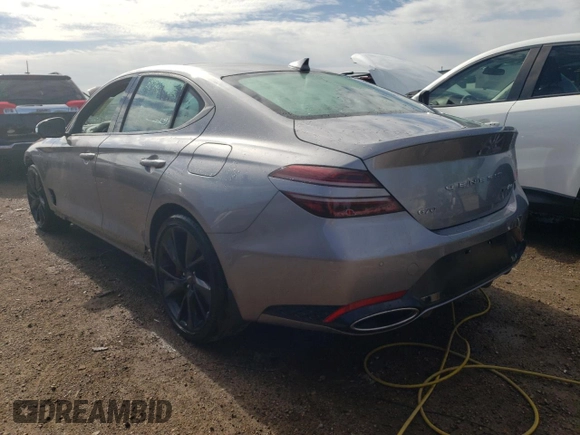 2023 Genesis G70 3.3T with VIN KMTG54TE7PU128609, listed as a Copart auction lot 53644364 with 5,843 mi miles and Salvage title. Bid and sale history available at DreamBid. Image 2.