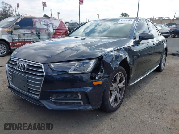 2018 Audi A4 Premium with VIN WAUKMAF42JA146373, listed as a IAAI auction lot 41276588 with 107,063 mi miles. Bid and sale history available at carsss.com. Image 2.
