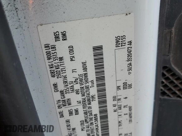 2017 Ford Transit с VIN 1FTYR2CM1HKA13858, выставлен на аукционе Copart как лот 43993255 с пробегом 65 245 миль миль и Чистый • Clean title. История ставок и продаж доступна на DreamBid. Изображение 13.