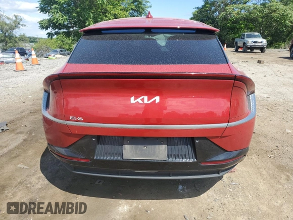 2022 Kia EV6 Wind with VIN KNDC3DLC5N5048637, listed as a Copart auction lot 58434444 with 59,250 mi miles and Salvage Title. Bid and sale history available at carsss.com. Image 6.
