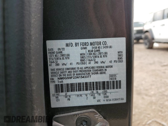 2022 Ford Transit Connect XLT z VIN NM0GS9F23N1543377, wystawiony jako Copart lot #46463115 z przebiegiem 33 291 mil mil oraz Szkoda całkowita • Salvage title. Historia ofert i sprzedaży dostępna na DreamBid. Obrazek 13.